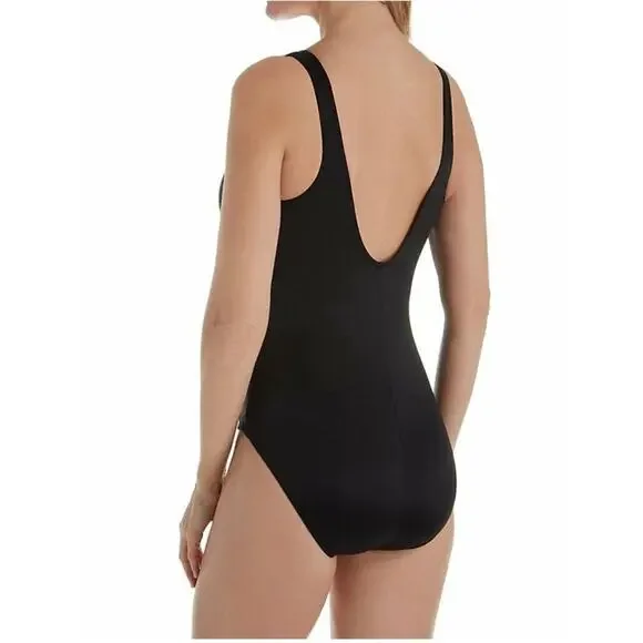 NWT Miraclesuit SHIRAZ Size 8 Spectra Trilogy One-Piece Swimsuit Slimming V Neck - Picture 3 of 7